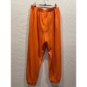 Donni. Plus, fleece jogger, woman, Faux Button Fly. Orange, Lightweight, 2X. NWT